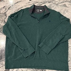 Polo by Ralph Lauren Men's Dark Green Zip-Up Sweater